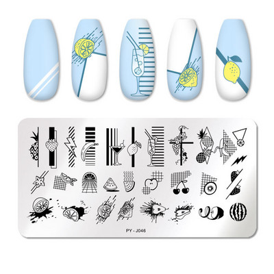 1db Nyomtatási transzfer sablon Nail Art rozsdamentes acél nyomólap Kék virág sorozatú acéllemez DIY manikűr dekorációk
