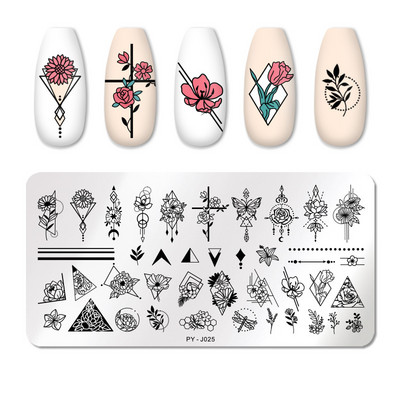 1db Nyomtatási transzfer sablon Nail Art rozsdamentes acél nyomólap Kék virág sorozatú acéllemez DIY manikűr dekorációk