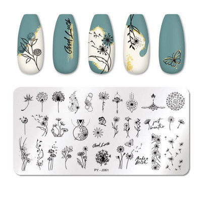 1db Nyomtatási transzfer sablon Nail Art rozsdamentes acél nyomólap Kék virág sorozatú acéllemez DIY manikűr dekorációk