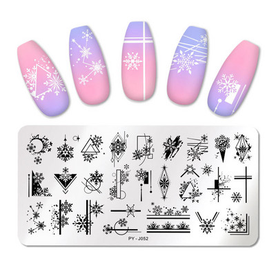1db Nyomtatási transzfer sablon Nail Art rozsdamentes acél nyomólap Kék virág sorozatú acéllemez DIY manikűr dekorációk