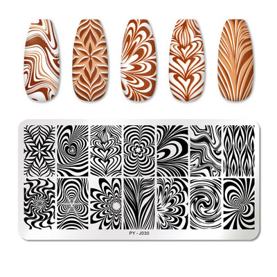 1db Nyomtatási transzfer sablon Nail Art rozsdamentes acél nyomólap Kék virág sorozatú acéllemez DIY manikűr dekorációk