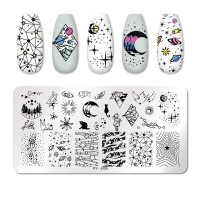 1db Nyomtatási transzfer sablon Nail Art rozsdamentes acél nyomólap Kék virág sorozatú acéllemez DIY manikűr dekorációk
