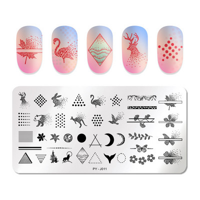1db Nyomtatási transzfer sablon Nail Art rozsdamentes acél nyomólap Kék virág sorozatú acéllemez DIY manikűr dekorációk