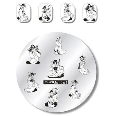 Lillemuster Ümmargune küünekunsti šabloon Kuu Star Sky Pilt Küünte stantsimisplaadid Maniküüri mall Templitööriistad