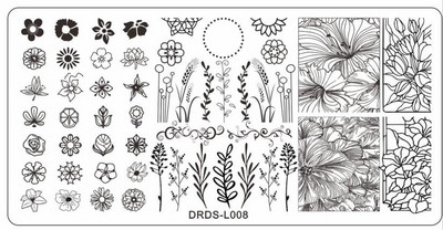 12*6 körömbélyegző lemez sablon kisállat macska/pillangó/strand/toll/virág design rozsdamentes acél szerszámnyomtató képsablon #1db