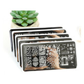 SPH Collection téglalap körömbélyegző stencil 1db Halloween karácsonyi design sablon matricák körömlakkokhoz képsablon eszközök