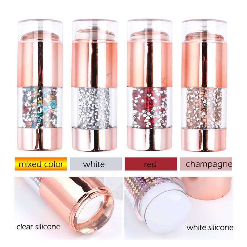 Szilikon kétvégű Nail Art Stamper Kit Francia körömbélyegzés vámnyomtatáshoz Bélyegzőtervezés Manikűr eszközök NAP015