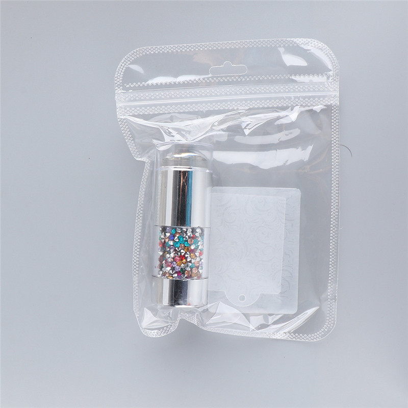 Szilikon kétvégű Nail Art Stamper Kit Francia körömbélyegzés vámnyomtatáshoz Bélyegzőtervezés Manikűr eszközök NAP015