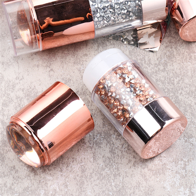 Szilikon kétvégű Nail Art Stamper Kit Francia körömbélyegzés vámnyomtatáshoz Bélyegzőtervezés Manikűr eszközök NAP015