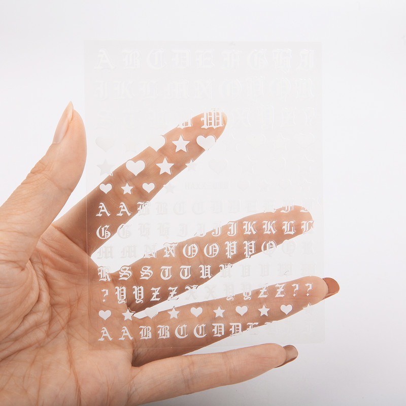 Levél 3D köröm köröm rátét arany betű fekete karakter karakter köröm ragasztó matrica matrica köröm dekoráció barkácsolás