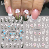 5D körömmatricák virágok levelek öntapadó csúszka akril karácsonyi esküvői design dombornyomott matrica köröm kiegészítők CHSTZ-5D29