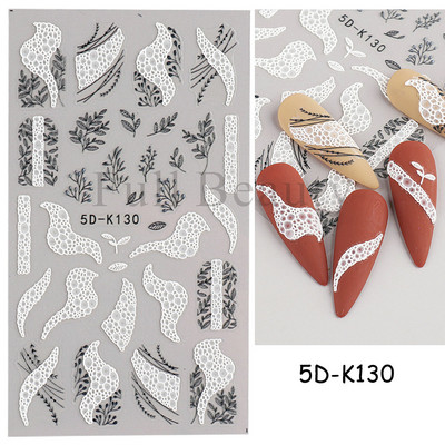 5D körömmatricák virágok levelek öntapadó csúszka akril karácsonyi esküvői design dombornyomott matrica köröm kiegészítők CHSTZ-5D29