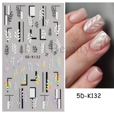 5D körömmatricák virágok levelek öntapadó csúszka akril karácsonyi esküvői design dombornyomott matrica köröm kiegészítők CHSTZ-5D29