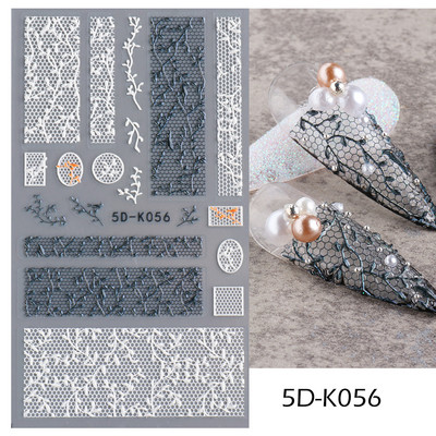 5D körömmatricák virágok levelek öntapadó csúszka akril karácsonyi esküvői design dombornyomott matrica köröm kiegészítők CHSTZ-5D29