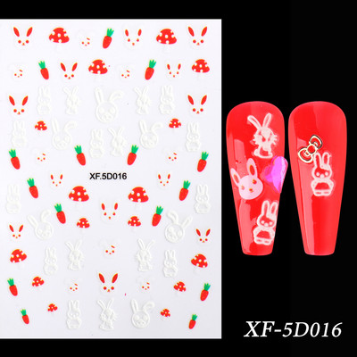 5D körömmatricák virágok levelek öntapadó csúszka akril karácsonyi esküvői design dombornyomott matrica köröm kiegészítők CHSTZ-5D29