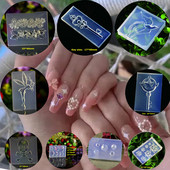 CI 9 Styles 3D faragás szilikon forma körömbélyegző koponya/jogart/tündér álommintás barkácsolás UV gél akril kristály köröm sablon