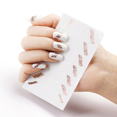 Arany fényes dizájn körömmatricák divatos kiváló minőségű matricák manikűrhöz Színes körömlakk matricák Elfogadja a szállítást