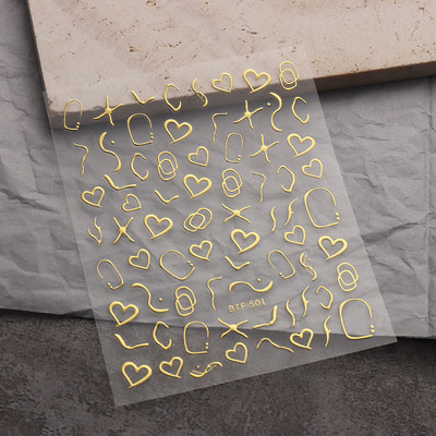 Üreges pillangós matricák körmökhöz Holografikus fényvisszaverő csillagok körömdizájn lézerarany ezüst körömdíszítő csúszkák manikűr LEBTF