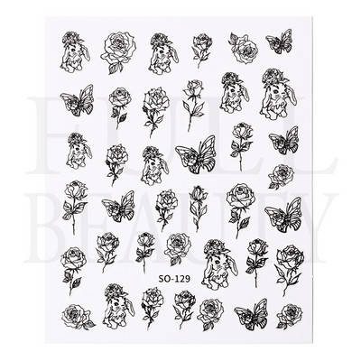 Üreges pillangós matricák körmökhöz Holografikus fényvisszaverő csillagok körömdizájn lézerarany ezüst körömdíszítő csúszkák manikűr LEBTF