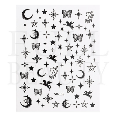 Üreges pillangós matricák körmökhöz Holografikus fényvisszaverő csillagok körömdizájn lézerarany ezüst körömdíszítő csúszkák manikűr LEBTF