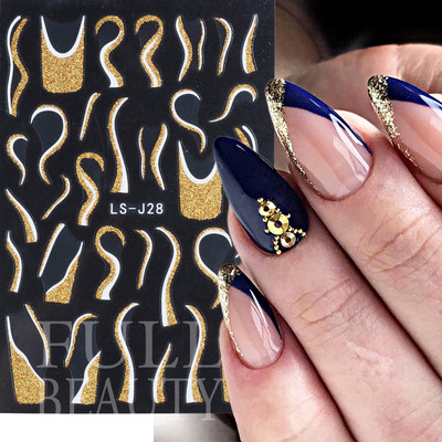 Üreges pillangós matricák körmökhöz Holografikus fényvisszaverő csillagok körömdizájn lézerarany ezüst körömdíszítő csúszkák manikűr LEBTF