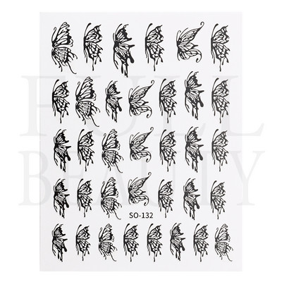 Üreges pillangós matricák körmökhöz Holografikus fényvisszaverő csillagok körömdizájn lézerarany ezüst körömdíszítő csúszkák manikűr LEBTF