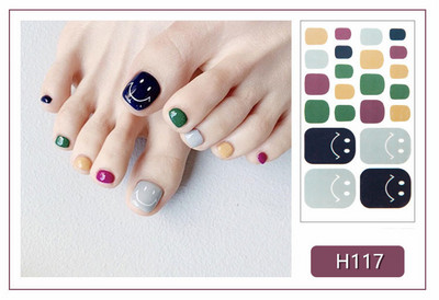 Lamemoria 22Tips H tapadó köröm matricák csillogó nyári stílus tippek teljes fedő lábujj körömdíszítő kellékek láb manikűr női