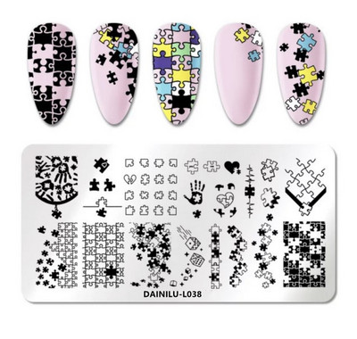 1db Nail Art luxus márka logó körömbélyegző lemez (6x12) körömbélyegző lemezek tervező körömbélyegző lemez Biutee márka Desigen