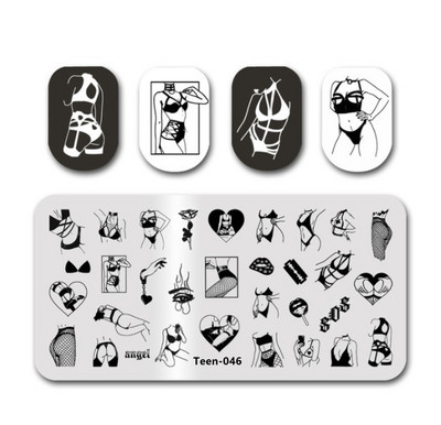 1db Nail Art luxus márka logó körömbélyegző lemez (6x12) körömbélyegző lemezek tervező körömbélyegző lemez Biutee márka Desigen