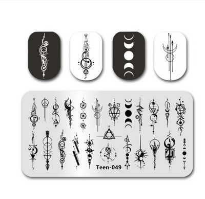 1db Nail Art luxus márka logó körömbélyegző lemez (6x12) körömbélyegző lemezek tervező körömbélyegző lemez Biutee márka Desigen