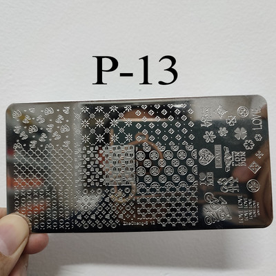 1db Nail Art luxus márka logó körömbélyegző lemez (6x12) körömbélyegző lemezek tervező körömbélyegző lemez Biutee márka Desigen