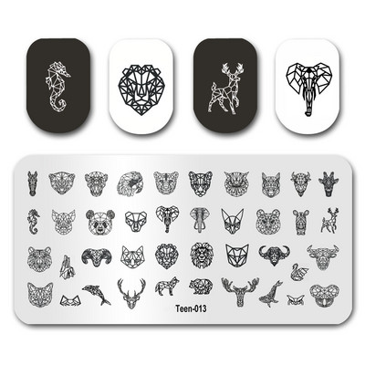 1db Nail Art luxus márka logó körömbélyegző lemez (6x12) körömbélyegző lemezek tervező körömbélyegző lemez Biutee márka Desigen