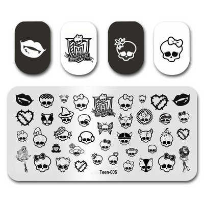 1db Nail Art luxus márka logó körömbélyegző lemez (6x12) körömbélyegző lemezek tervező körömbélyegző lemez Biutee márka Desigen