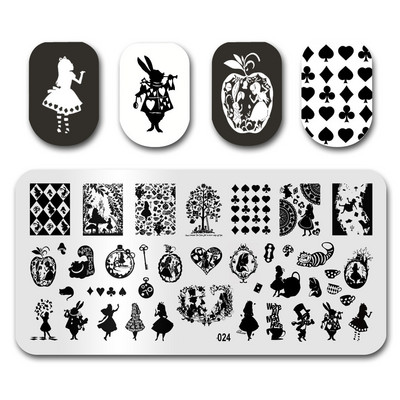 1db Nail Art luxus márka logó körömbélyegző lemez (6x12) körömbélyegző lemezek tervező körömbélyegző lemez Biutee márka Desigen