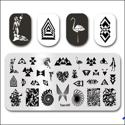 1db Nail Art luxus márka logó körömbélyegző lemez (6x12) körömbélyegző lemezek tervező körömbélyegző lemez Biutee márka Desigen
