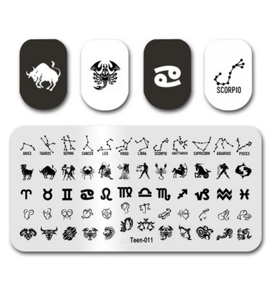 1db Nail Art luxus márka logó körömbélyegző lemez (6x12) körömbélyegző lemezek tervező körömbélyegző lemez Biutee márka Desigen