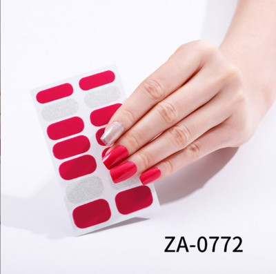 Öntapadó körömmatricák letéphető tömör csillámos teljes fedésű kész körömmatricák dekoráció vízálló körömlakk csík