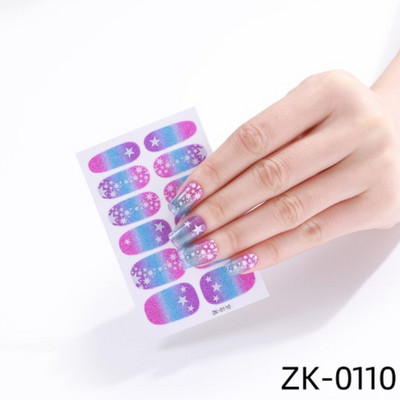 Öntapadó körömmatricák letéphető tömör csillámos teljes fedésű kész körömmatricák dekoráció vízálló körömlakk csík