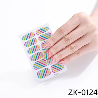 Öntapadó körömmatricák letéphető tömör csillámos teljes fedésű kész körömmatricák dekoráció vízálló körömlakk csík