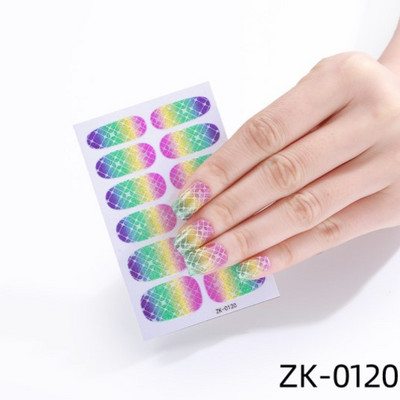 Öntapadó körömmatricák letéphető tömör csillámos teljes fedésű kész körömmatricák dekoráció vízálló körömlakk csík