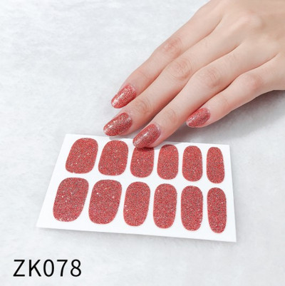 Öntapadó körömmatricák letéphető tömör csillámos teljes fedésű kész körömmatricák dekoráció vízálló körömlakk csík