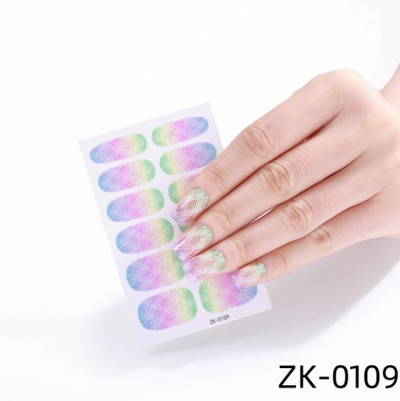 Öntapadó körömmatricák letéphető tömör csillámos teljes fedésű kész körömmatricák dekoráció vízálló körömlakk csík