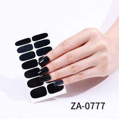 Öntapadó körömmatricák letéphető tömör csillámos teljes fedésű kész körömmatricák dekoráció vízálló körömlakk csík