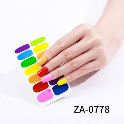 Öntapadó körömmatricák letéphető tömör csillámos teljes fedésű kész körömmatricák dekoráció vízálló körömlakk csík