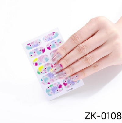 Öntapadó körömmatricák letéphető tömör csillámos teljes fedésű kész körömmatricák dekoráció vízálló körömlakk csík