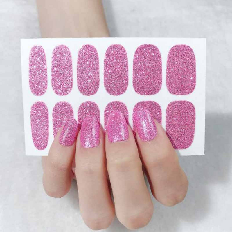 Öntapadó körömmatricák letéphető tömör csillámos teljes fedésű kész körömmatricák dekoráció vízálló körömlakk csík