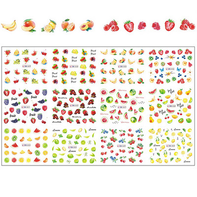 12 minta Vegyes virágos geometriai körömmatricák szett körömdíszítés vízáteresztő matricák csúszdák virág levelek manikűr dekoráció