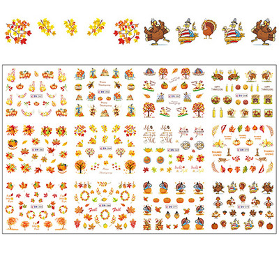 12 minta Vegyes virágos geometriai körömmatricák szett körömdíszítés vízáteresztő matricák csúszdák virág levelek manikűr dekoráció