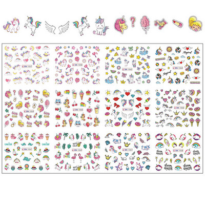 12 minta Vegyes virágos geometriai körömmatricák szett körömdíszítés vízáteresztő matricák csúszdák virág levelek manikűr dekoráció