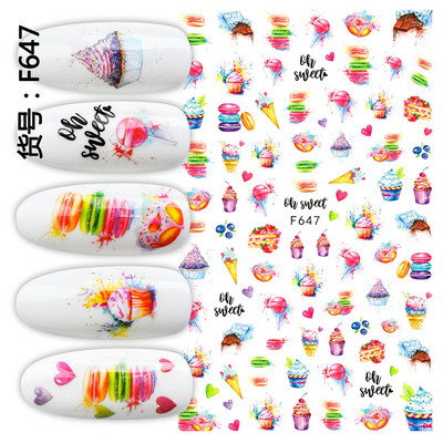 12 minta Vegyes virágos geometriai körömmatricák szett körömdíszítés vízáteresztő matricák csúszdák virág levelek manikűr dekoráció